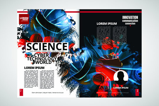 Layout with abstract technology concept ready for brochure, annual report or magazine, vector