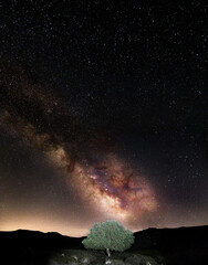 Fototapeta na wymiar Via Láctea, Milky Way and Stars seen in the Mountains at Serra da Freita