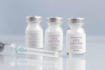 HPV vaccine. Vaccination, immunization, treatment that prevent infection by certain types of human papillomavirus. Healthcare And Medical concept.	
