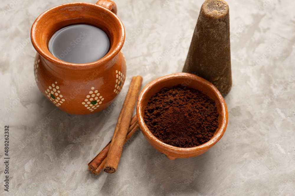 Wall mural Mexican pot coffee with cinnamon and piloncillo - Wall murals