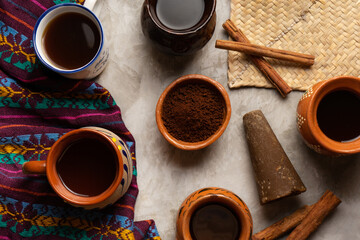Mexican pot coffee with cinnamon and piloncillo