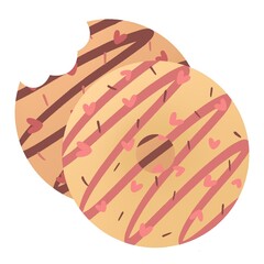 valentine coloring page - cute sweet donut