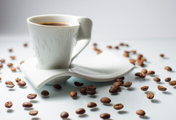 coffee, cup, drink, espresso, beans, brown, cafe, bean, coffee beans