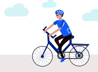 Obraz premium Person riding a bike, e-bike