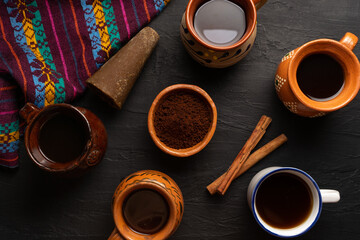 Mexican pot coffee with cinnamon and piloncillo