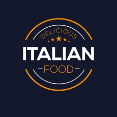 Creative (Italian food) logo, sticker, badge, label, vector illustration.
