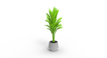 3d illustration of the flower in the pot
