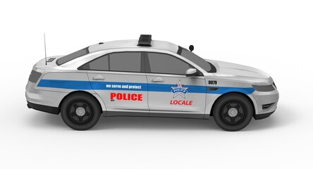 Obraz premium 3d illustration of the police car 