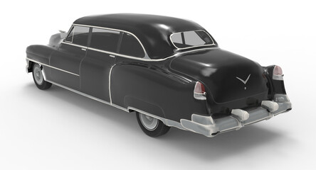 3d illustration of the vintage old car
