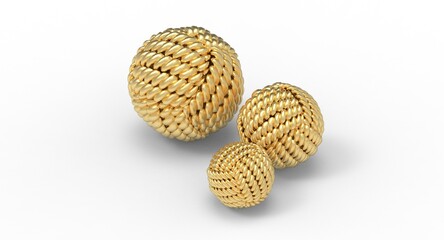 3d illustration of the golden cloth ball
