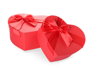 Gift boxes for Valentine's Day on white background