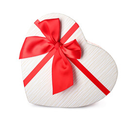 Gift box for Valentine's Day on white background