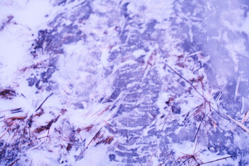 blue iced texture on background, real natural view