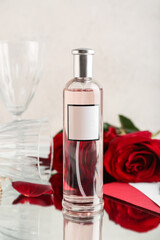 Obraz na płótnie Canvas Perfume for Valentine's day on table