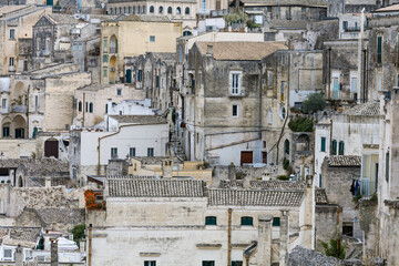 Fototapeta na wymiar Häuser in der Altstadt von Matera, Basilicata, Italia