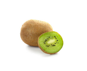 Fresh ripe kiwi on white background