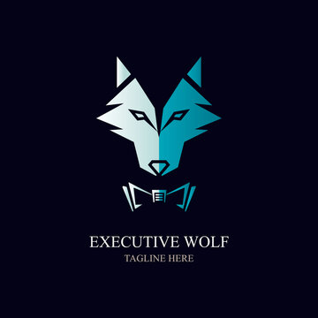 wolf logo executive template design vector for brand or company and other