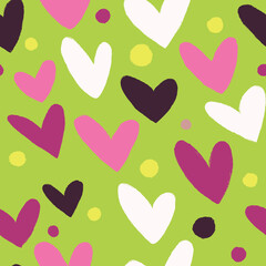 Seamless heart background in pretty colors. Great for Baby, Valentine's Day, Mother's Day, wedding, scrapbook, surface textures.