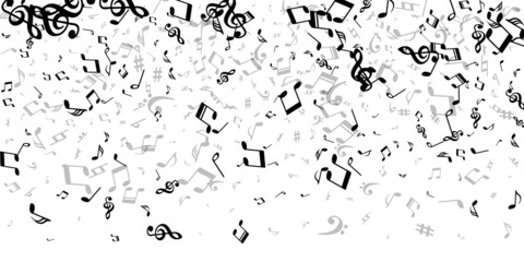 Musical notes cartoon vector pattern. Symphony