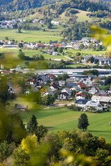 Picturesque view of a European village, vertical photo