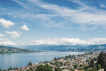 Fototapeta na wymiar Zurich lake view in summer