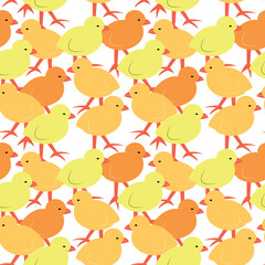 Seamless pattern with chik. Cute cartoon characters. Vector illustration.