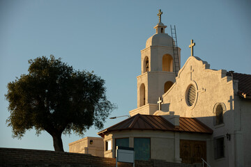 Fototapeta premium Sunset view of historic downtown Yuma, Arizona, USA.