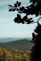 View on the hills from Green mountain, Sumava national park, Czech republic
