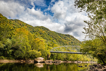 Obraz premium Fayette Station Bridge New River National Park