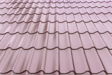 Metal tile roof house iron texture coating abstract steel pattern surface home background