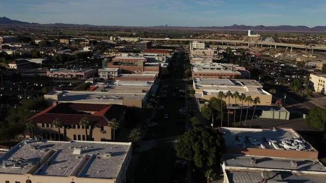 Sunset view of downtown Yuma, Arizona, USA.