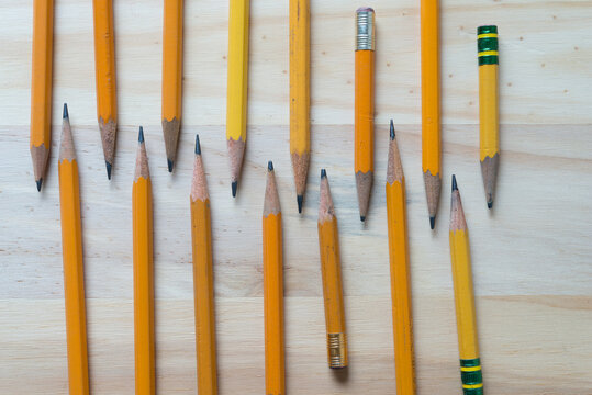 a set of old pencils