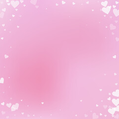 White heart love confettis. Valentine's day vignet