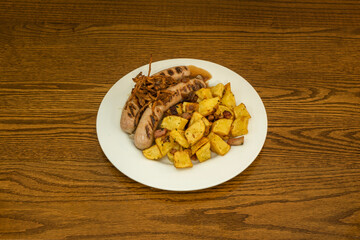 Thüringer Rostbratwurst is a sausage from the Thuringia region. An EU law mentions that the length of this sausage must be between 15-20 cm, of medium thickness and stuffed in natural casing