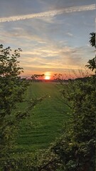 sunset over the horizon