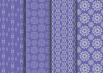 Seamless patterns with elements - set