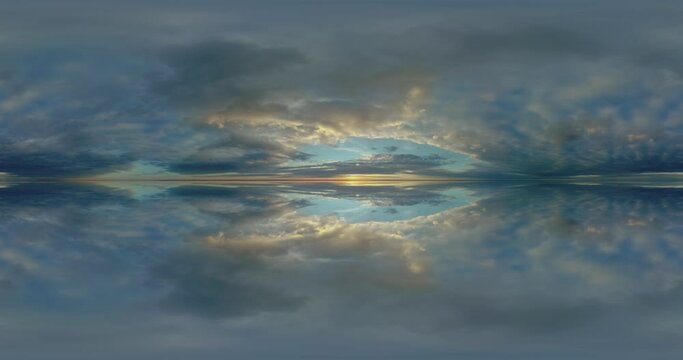 sky 360 equirectangular hdr spherical mirror, panoramic clouds environment map landscape projection. High quality 4k footage