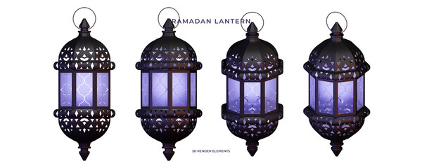 Ramadan Hanging Lantern 3D Design Elements