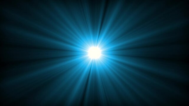Bright light in the centre of frame with light rays glistening on the outside. Ball of light graphic background element.