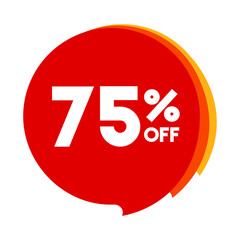 75 off sale red orange and yellow balloon on a white background