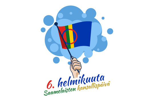 Translation: February 6, National Day of Sami. vector illustration. Suitable for greeting card, poster and banner.