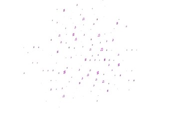 Light Purple vector texture with musical notes.
