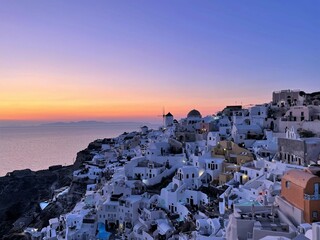 Fototapeta premium Oia, Santorini in beautiful blue lighting