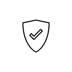 Shield check mark icon. Protection approve sign. Insurance icon