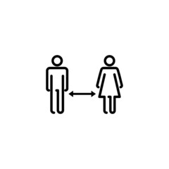 Social distancing. social distance sign and symbol. self quarantine sign