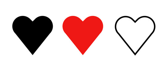 Heart icon set. Love and friendship. Vector.