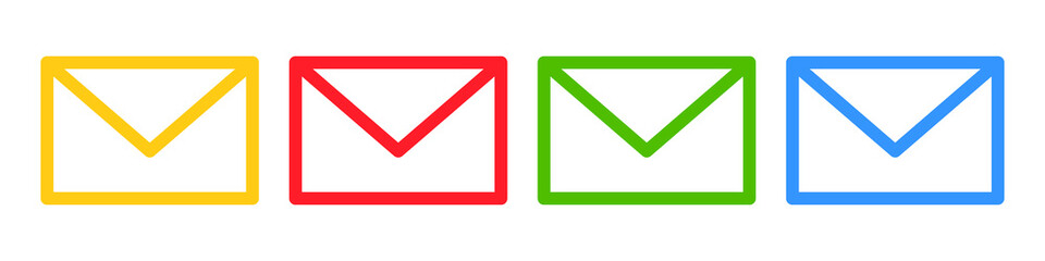 A set of colorful email icons. Vector.