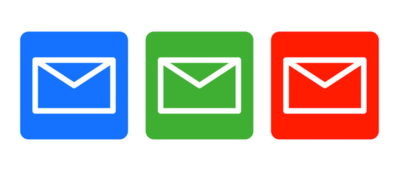 Colorful email icon set. Vectors.