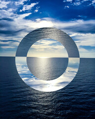 Abstract ocean scenes. Geometric forms. Modern. Surrealism.