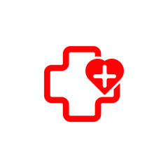 modern heart or health vector logo design